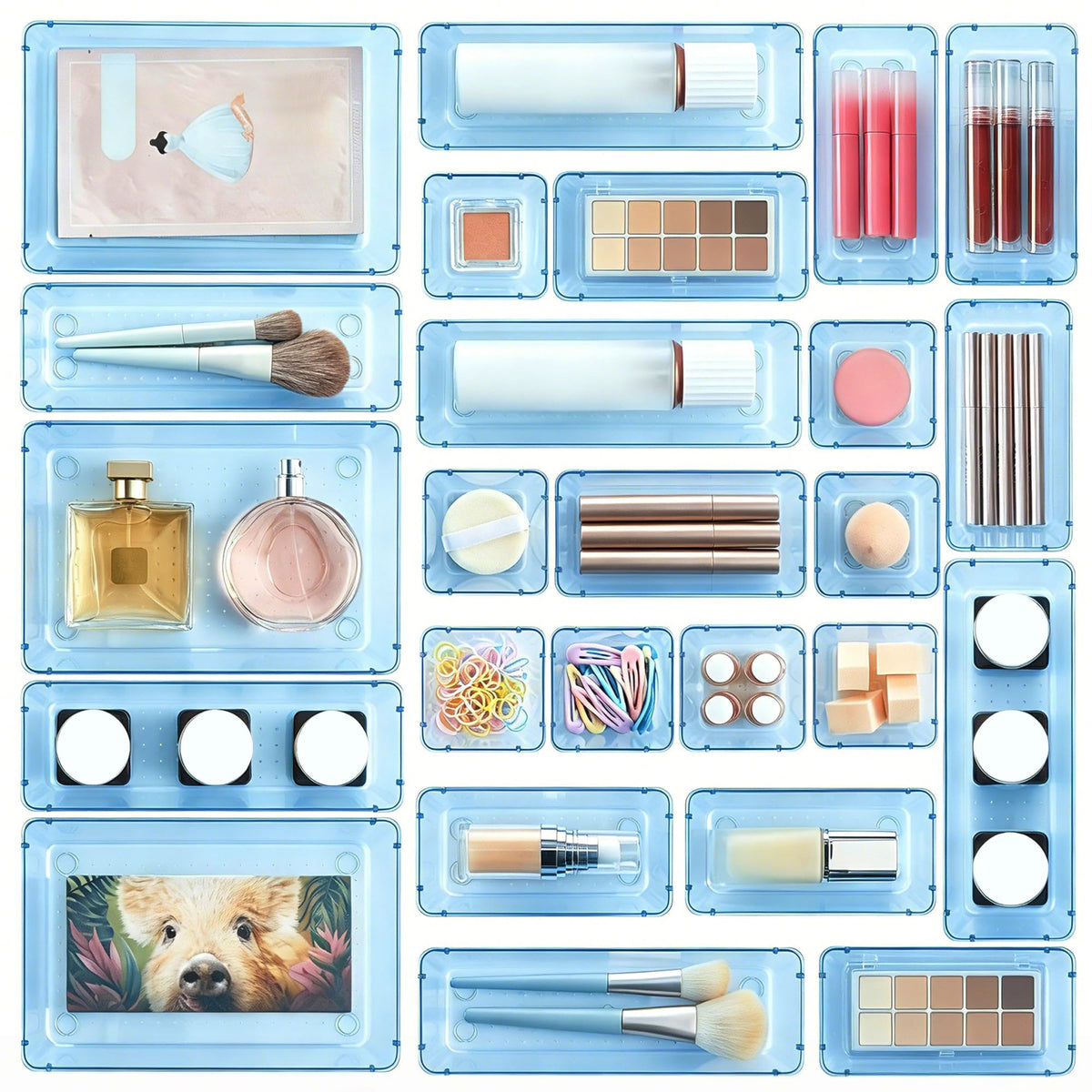 Clear Plastic Drawer Organizer Trays for Home Storage