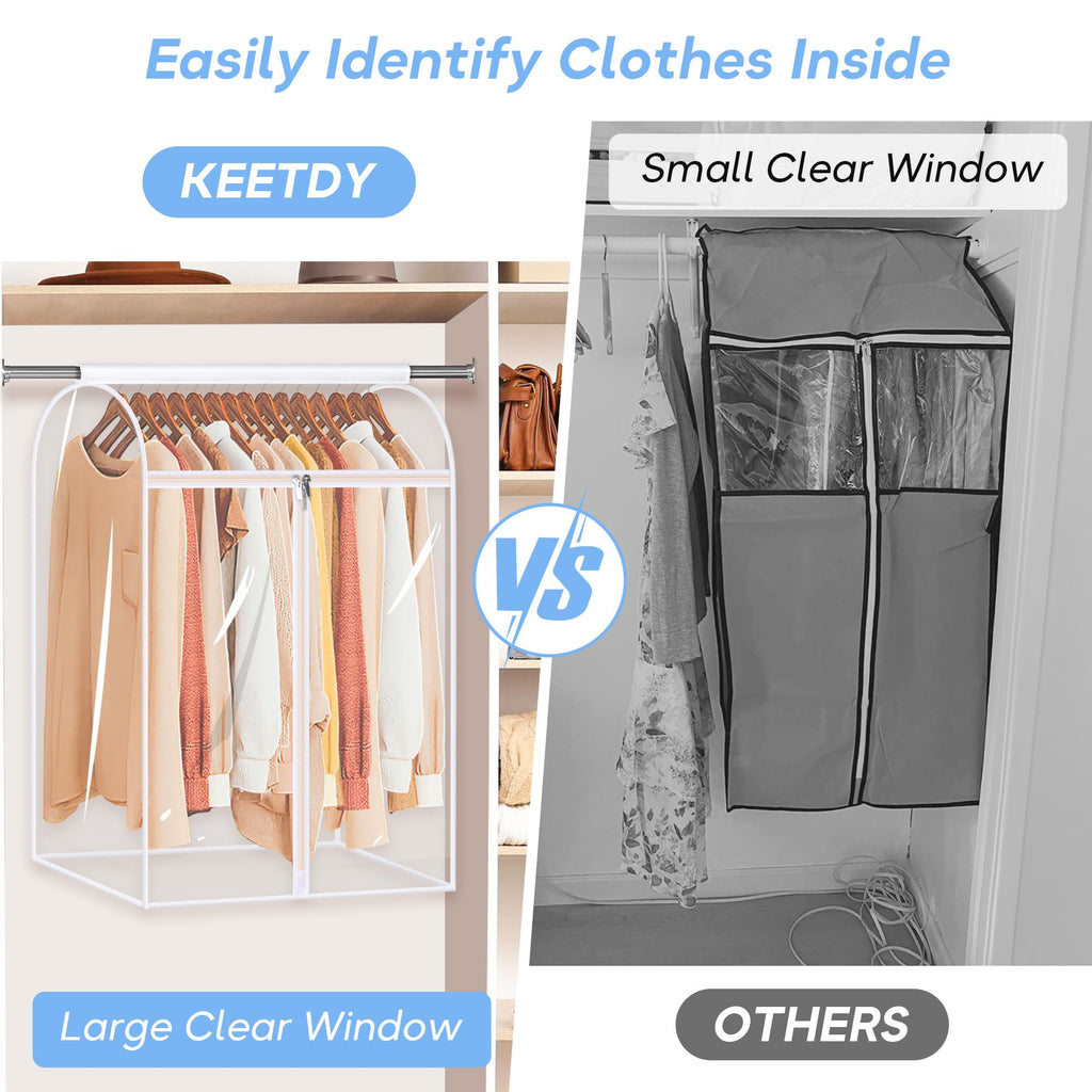 Large Hanging Garment Storage Bag with Clear Window