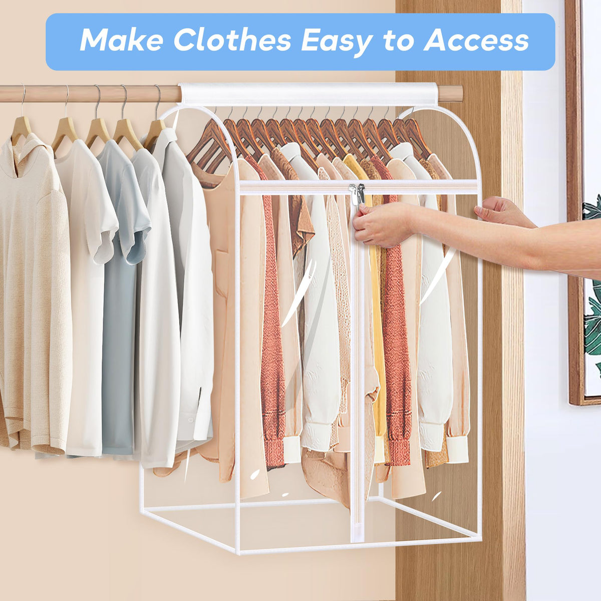 Large Hanging Garment Storage Bag with Clear Window