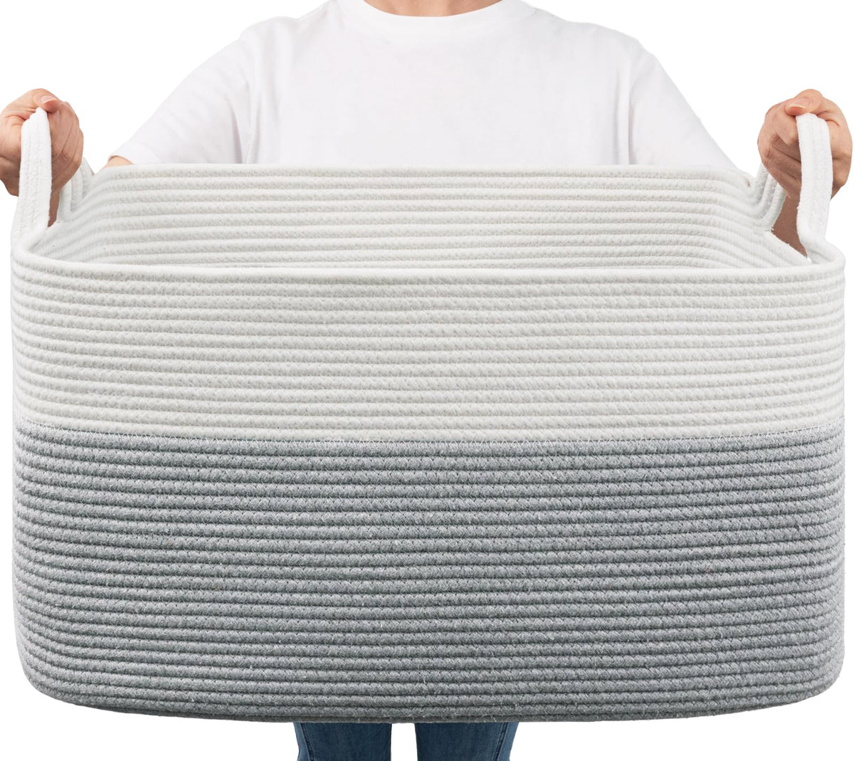 Woven Storage Baskets with Handles for Shelves & Closets