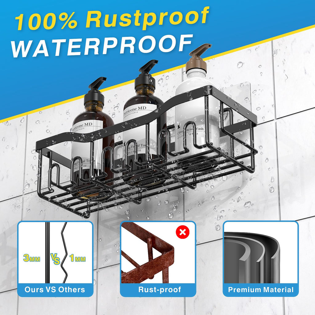 5-Pack Rustproof Stainless Steel Adhesive Shower Caddies