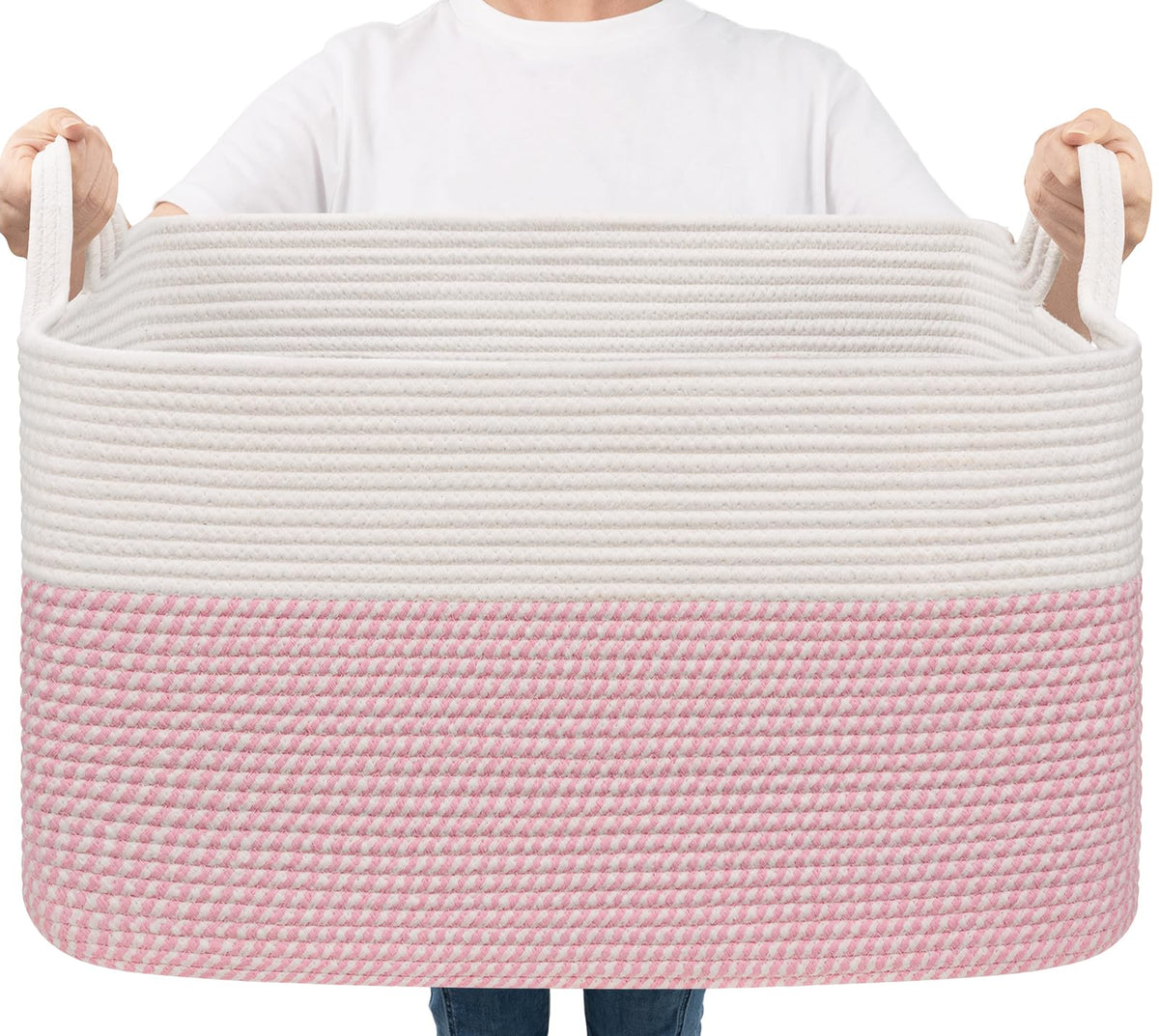 Woven Storage Baskets with Handles for Shelves & Closets