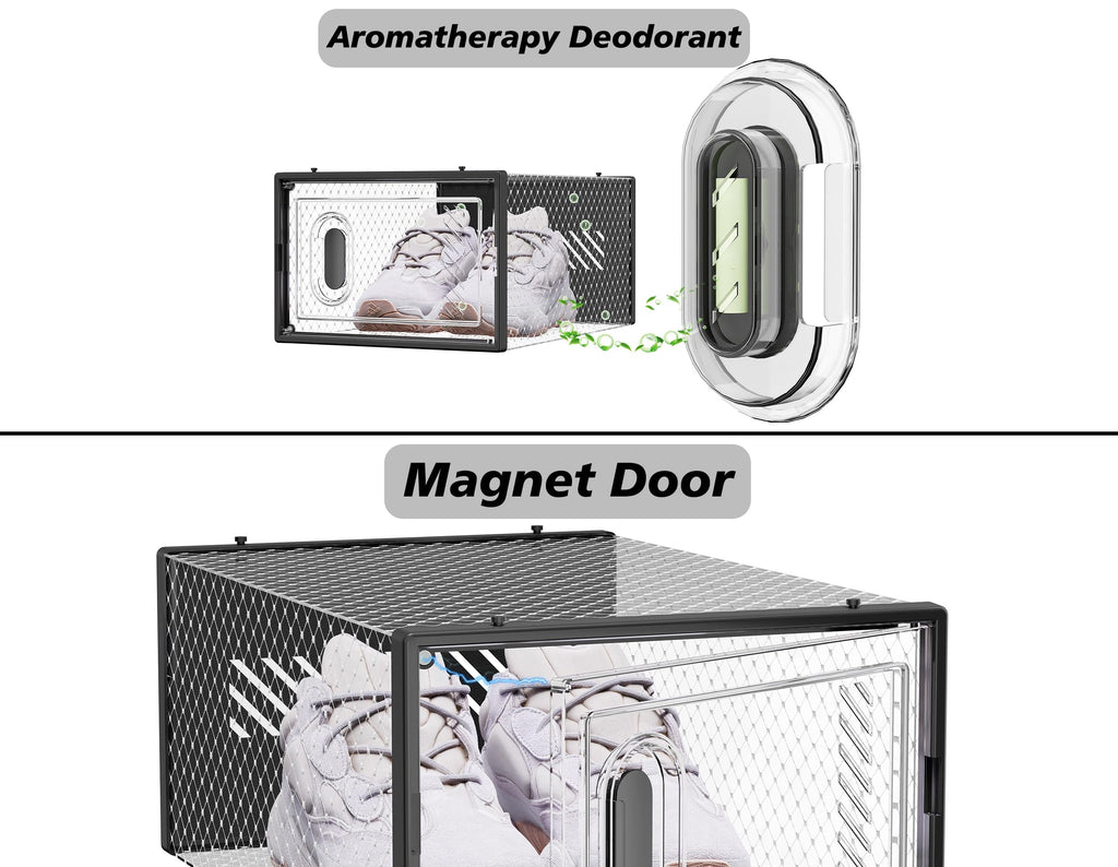 Stackable Clear Shoe Storage Box with Front Door