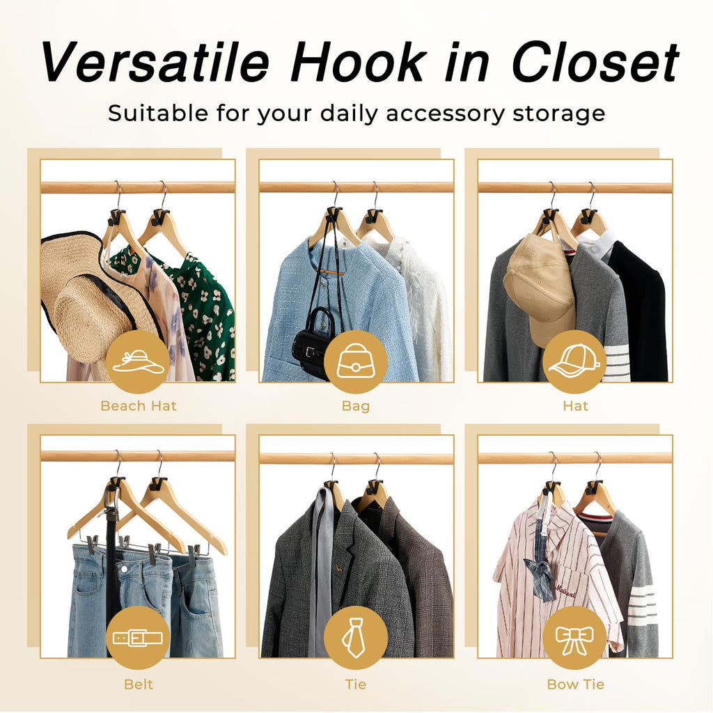 Multi-Pack Space-Saving Clothes Hanger Connector Hooks