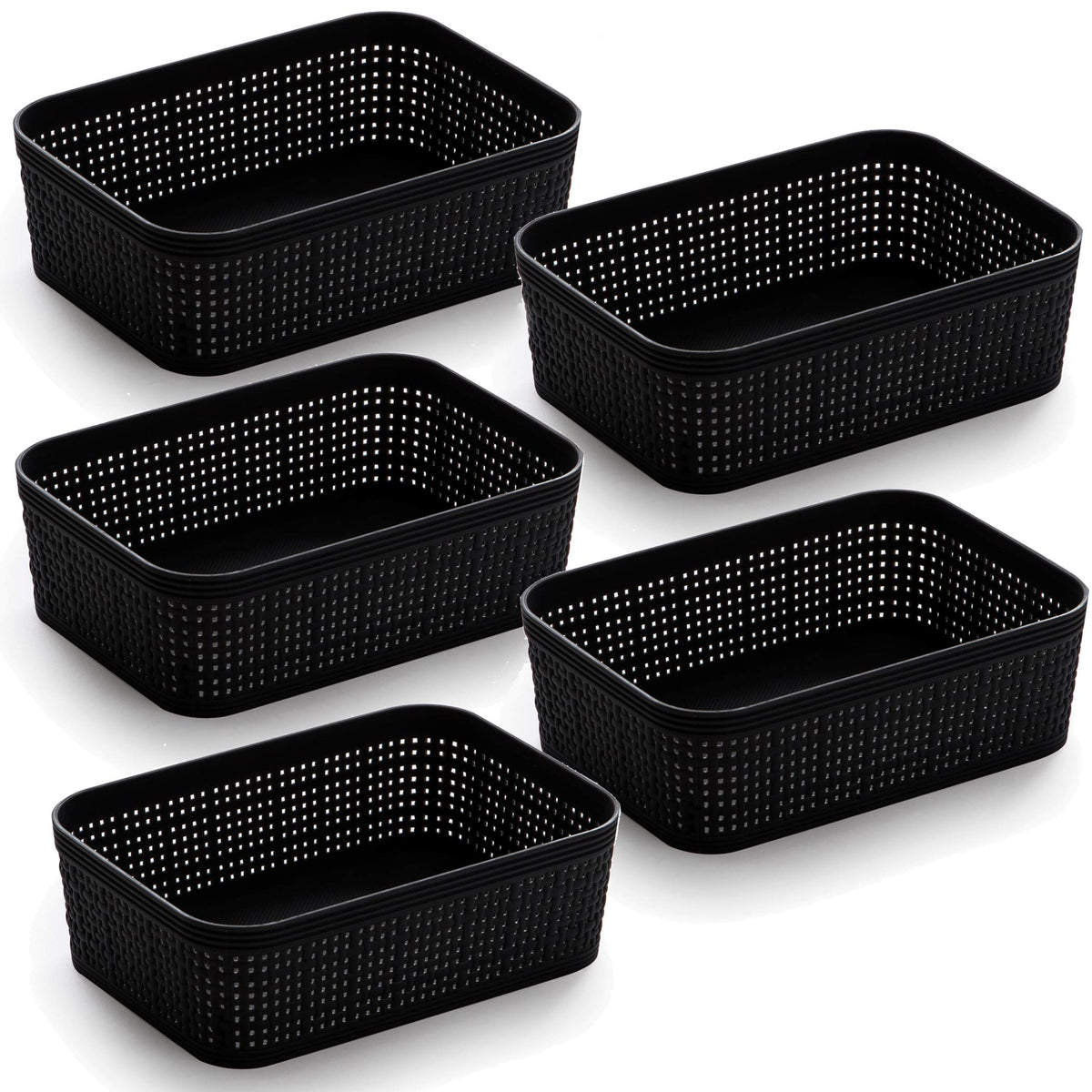 BINO | Woven Plastic Basket - THE JUTE COLLECTION | Home Organization, Space - Saving Storage, Stylish Design | Jute Basket | Plastic Storage Basket