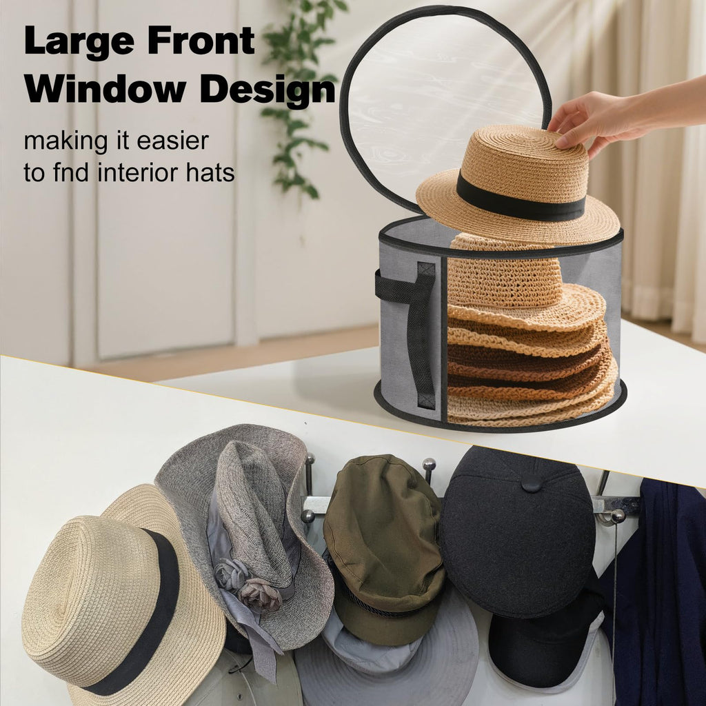 Extra-Large Clear Hat Storage Box for Closet & Travel