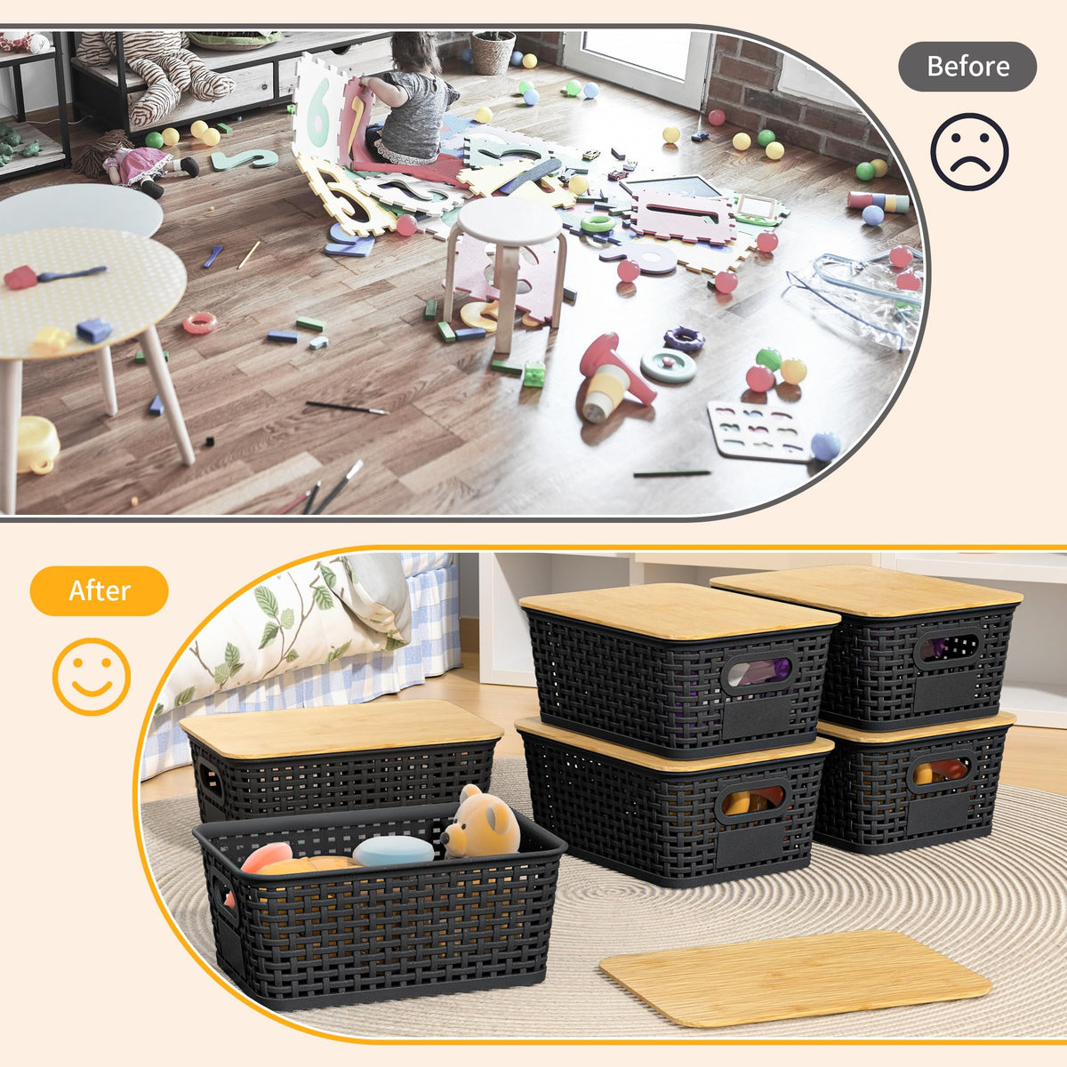 WRRLORS Plastic Storage Baskets