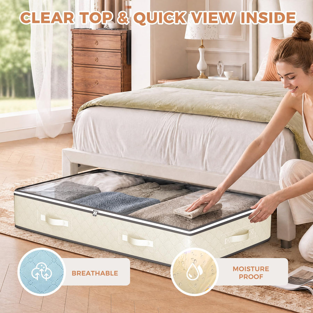 95L Large Under-Bed Storage Container for Clothes & Bedding