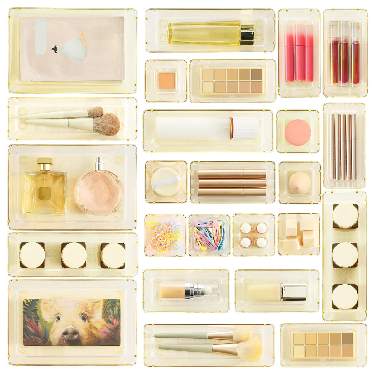 Clear Plastic Drawer Organizer Trays for Home Storage