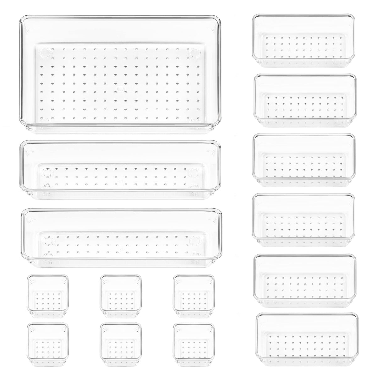 Clear Plastic Drawer Organizer Trays for Home Storage
