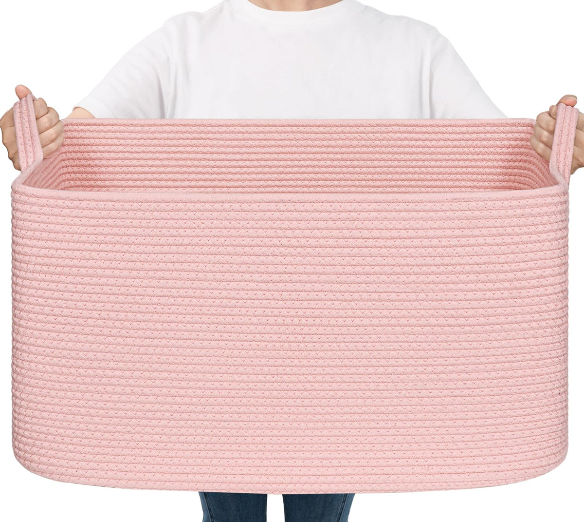 Woven Storage Baskets with Handles for Shelves & Closets