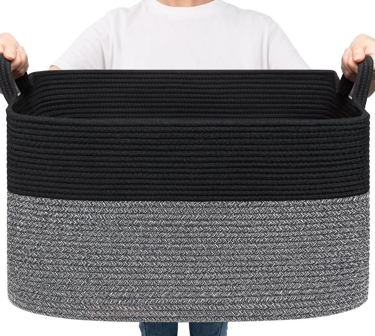 Woven Storage Baskets with Handles for Shelves & Closets