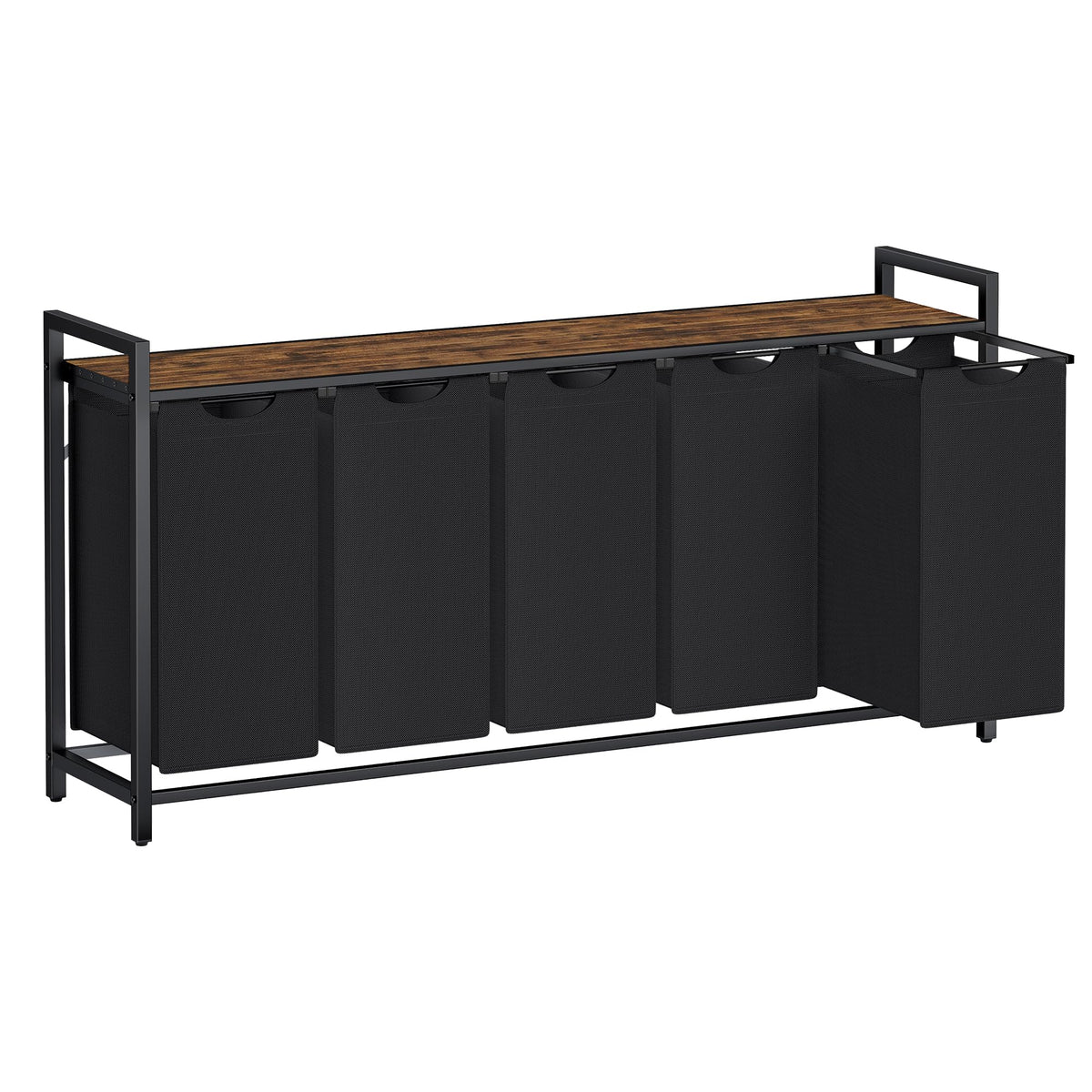 Laundry Basket with Removable Bag, Shelf & Metal Frame