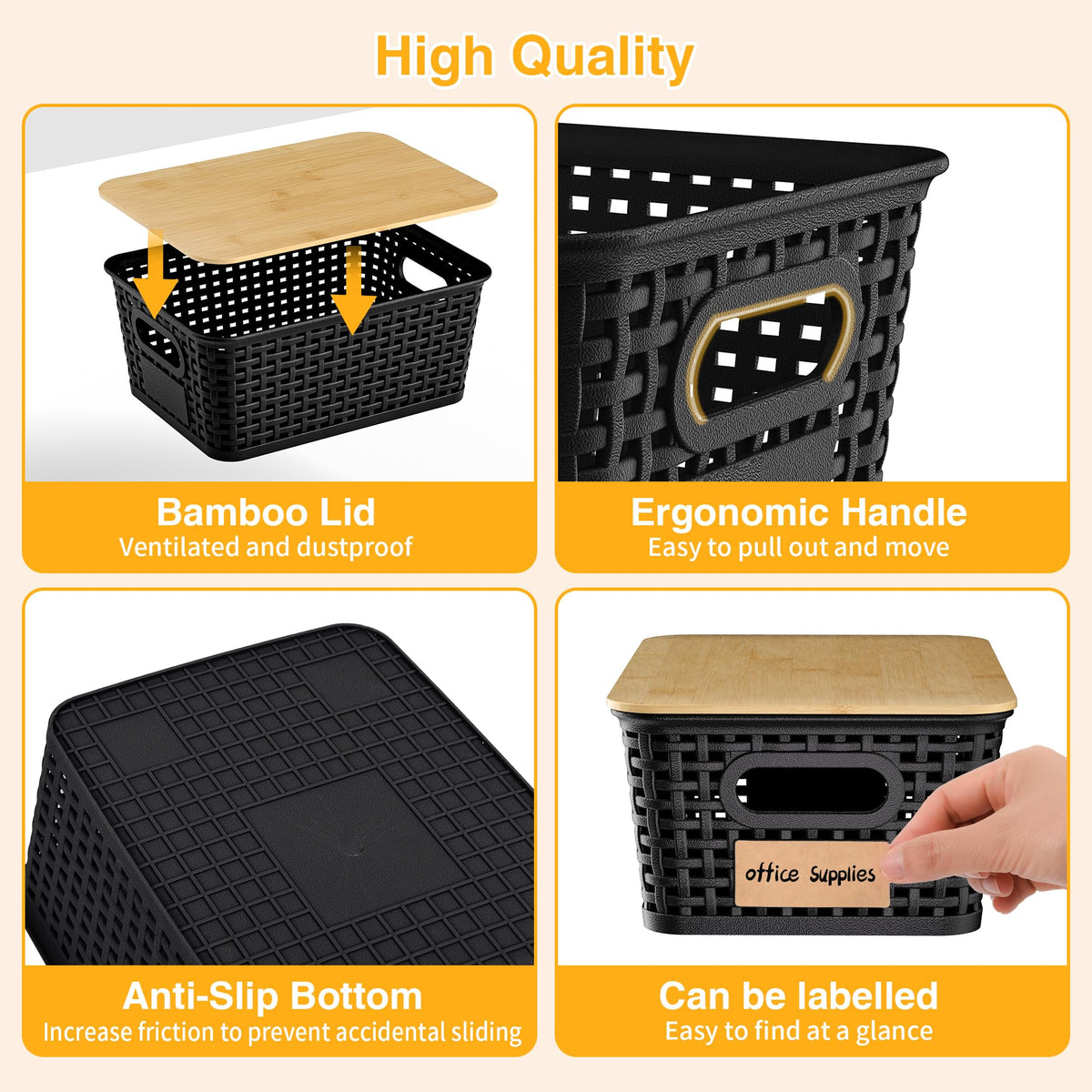 WRRLORS Plastic Storage Baskets