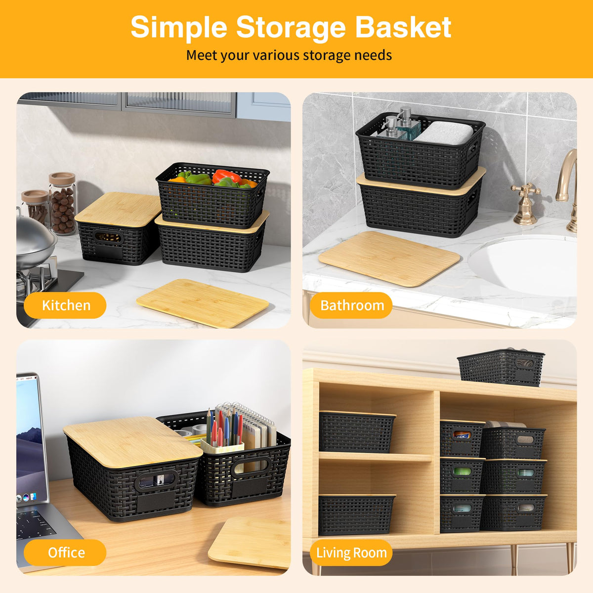 WRRLORS Plastic Storage Baskets