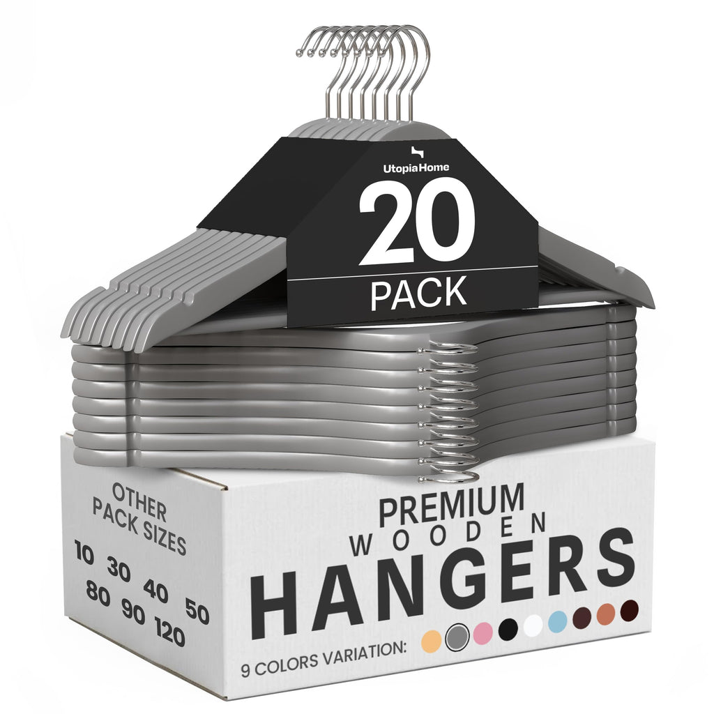 Premium Wooden Hangers with 360° Rotating Hooks