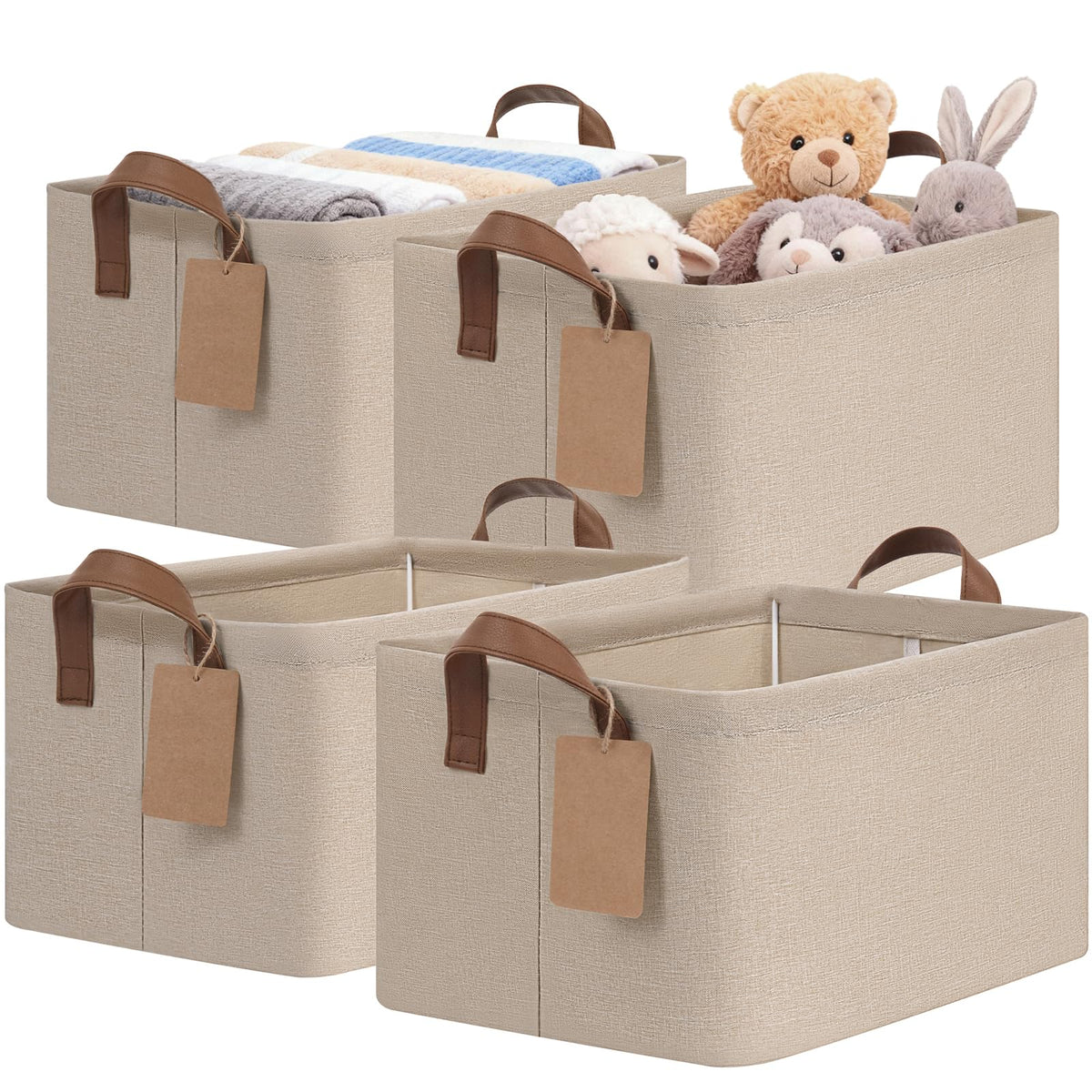 4-Pack Fabric Storage Baskets for Shelves & Closets