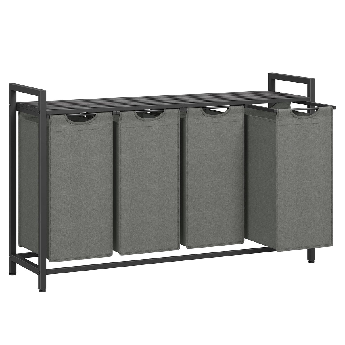 Laundry Basket with Removable Bag, Shelf & Metal Frame