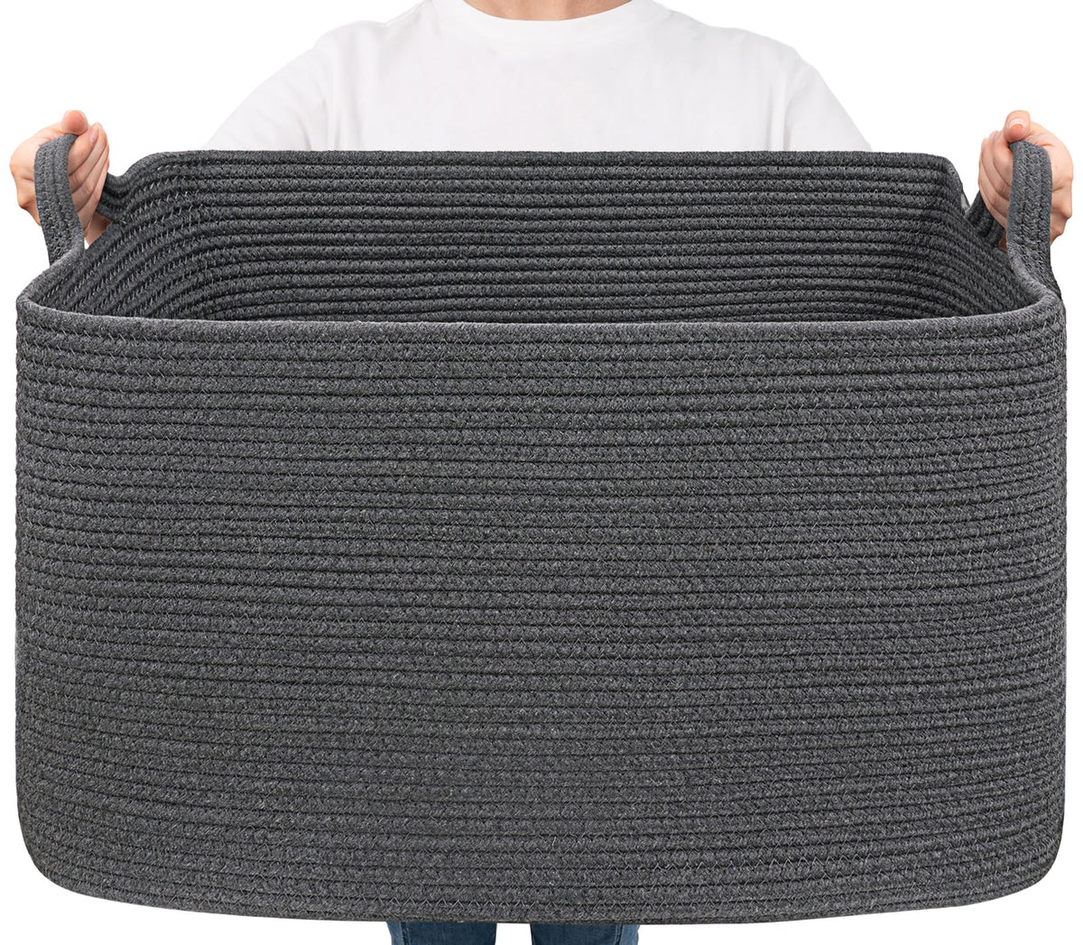 Woven Storage Baskets with Handles for Shelves & Closets