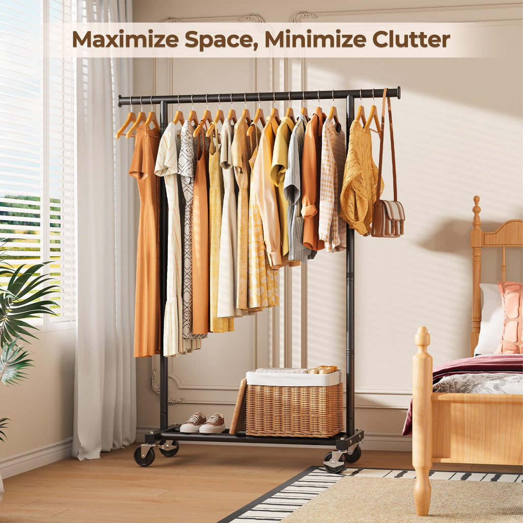 Heavy-Duty Freestanding Clothes Rack for Hanging Garments