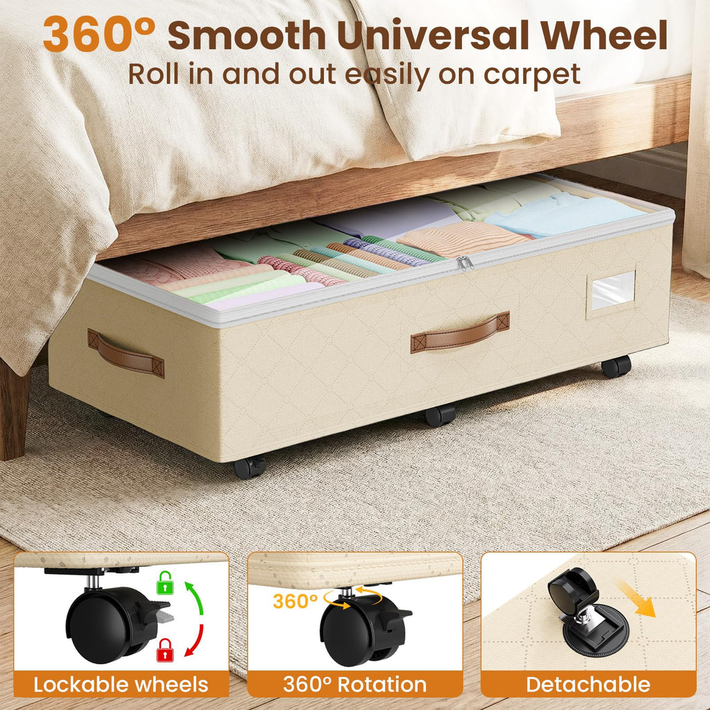 60L Rolling Under-Bed Storage Bin with Wheels