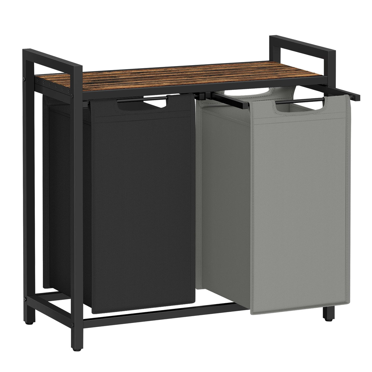 Laundry Basket with Removable Bag, Shelf & Metal Frame