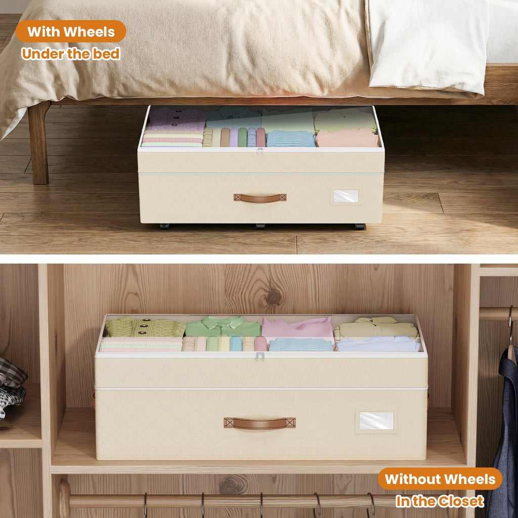 60L Rolling Under-Bed Storage Bin with Wheels