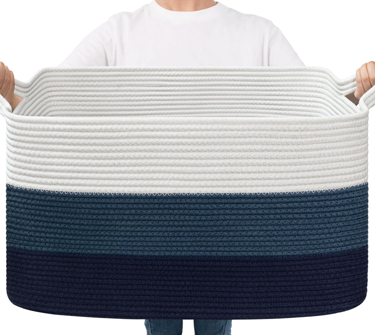 Woven Storage Baskets with Handles for Shelves & Closets