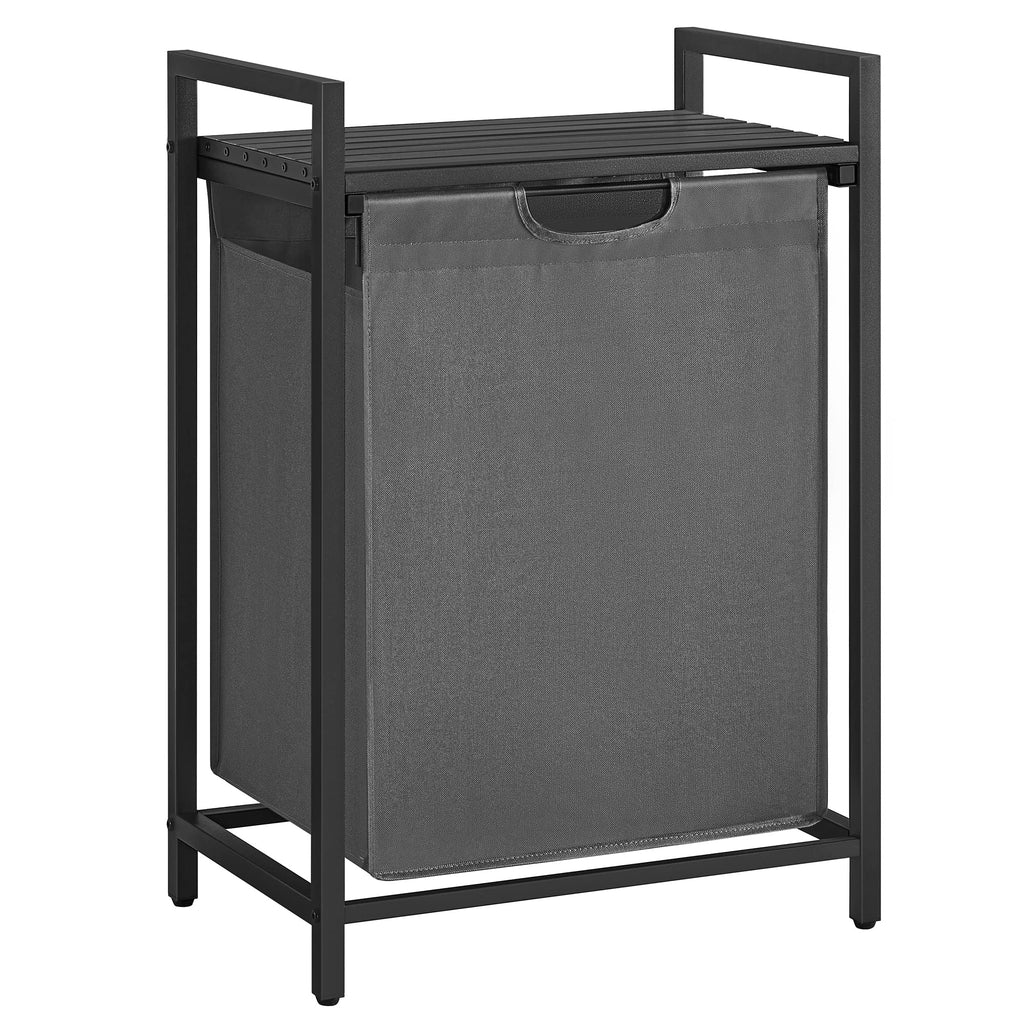 Laundry Basket with Removable Bag, Shelf & Metal Frame