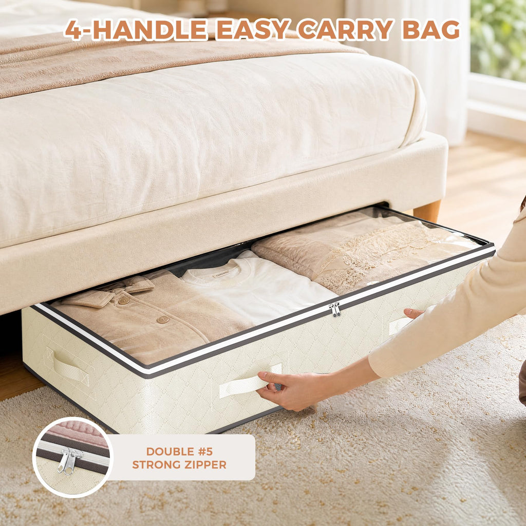 95L Large Under-Bed Storage Container for Clothes & Bedding