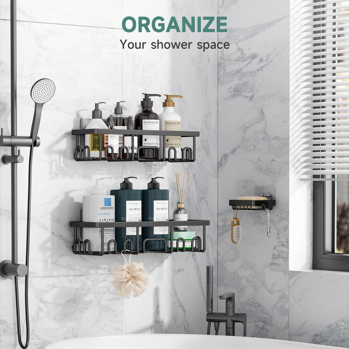 Veken Shower Caddy Organizer for Bathroom Storage