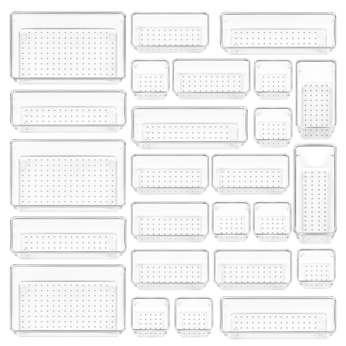 Clear Plastic Drawer Organizer Trays for Home Storage
