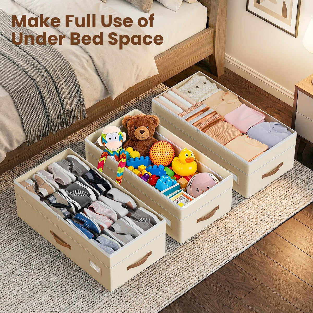 60L Rolling Under-Bed Storage Bin with Wheels