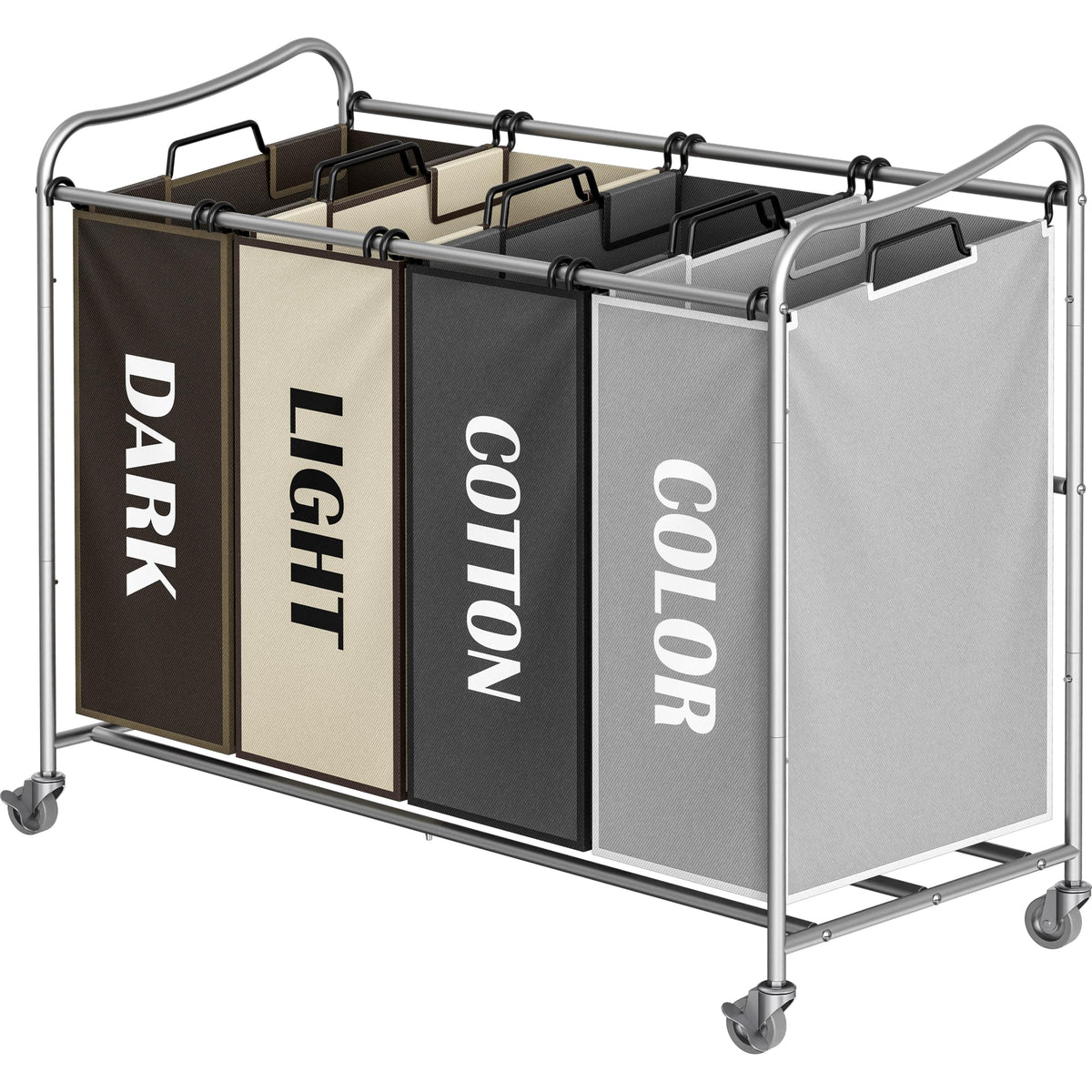 4-Bag Heavy-Duty Rolling Laundry Sorter Cart