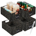 Best Choice Products Set of Woven Water Hyacinth Pantry Baskets w/Chalkboard Label, Chalk Marker