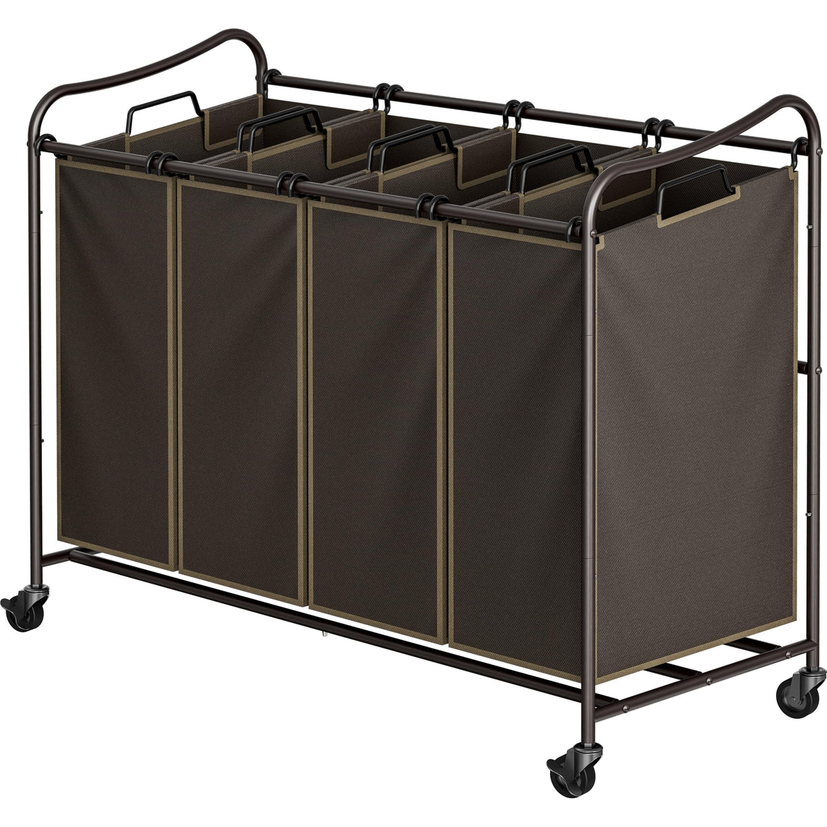 4-Bag Heavy-Duty Rolling Laundry Sorter Cart