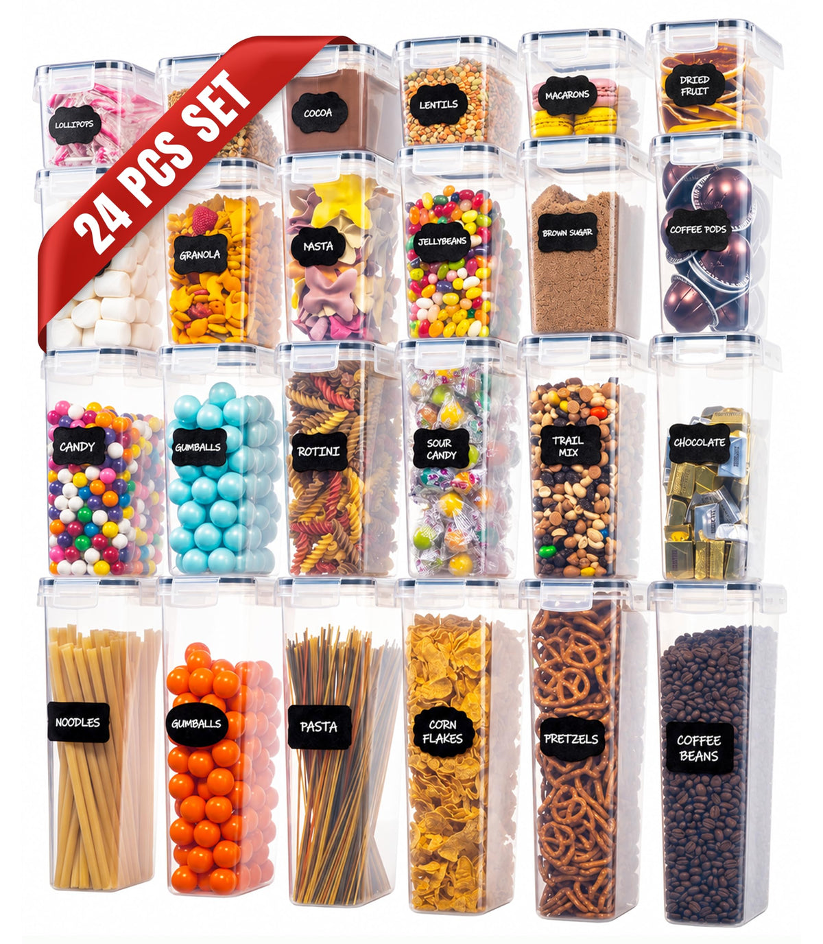 Oizeir Airtight Food Storage Containers with Lids, Pantry Kitchen
