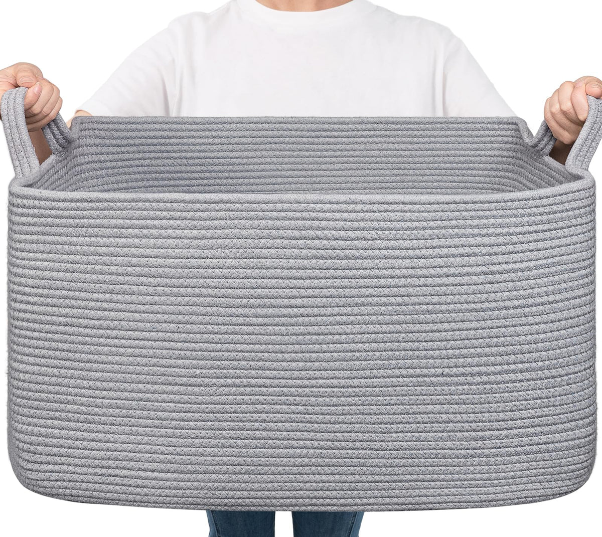 Woven Storage Baskets with Handles for Shelves & Closets