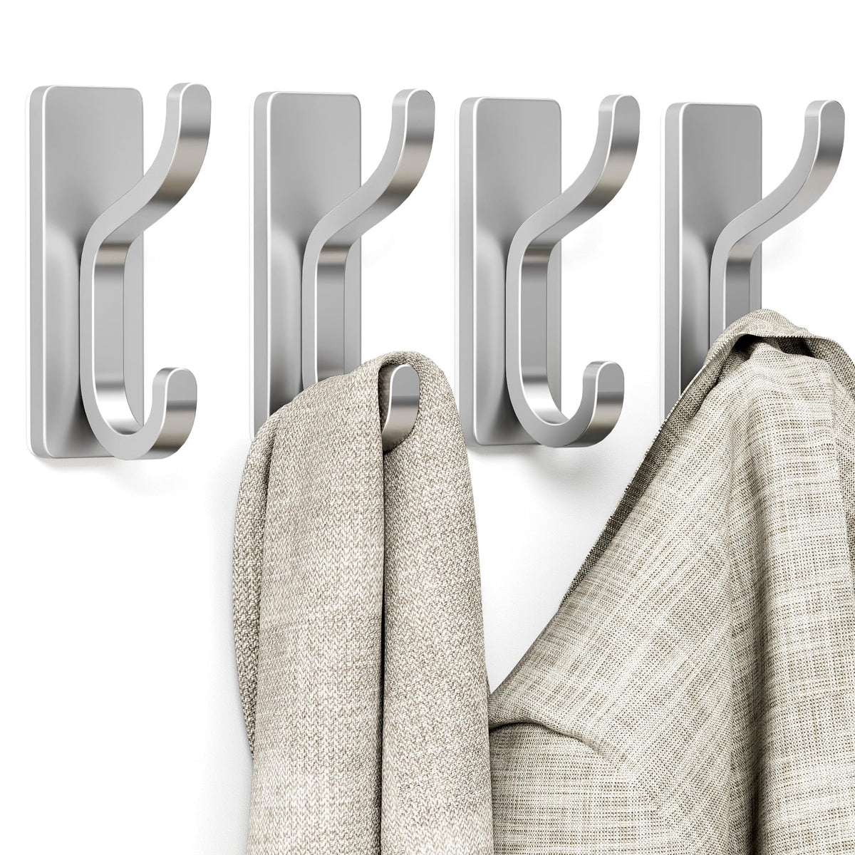 Heavy-Duty Adhesive Wall Hooks for Towels, Coats & Bags