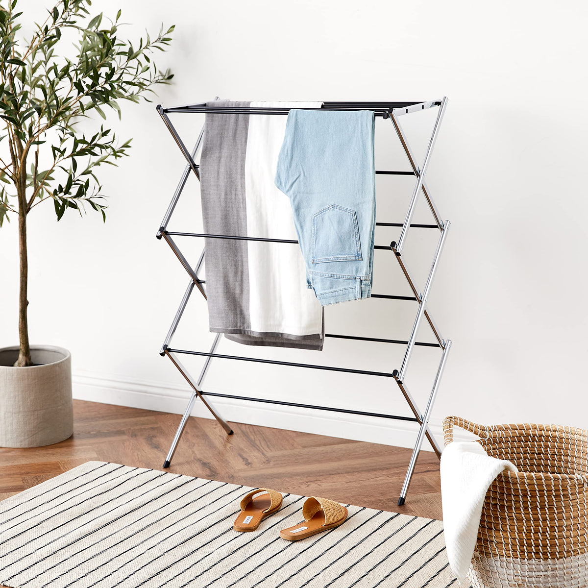 Steel Freestanding Foldable Laundry Drying Rack