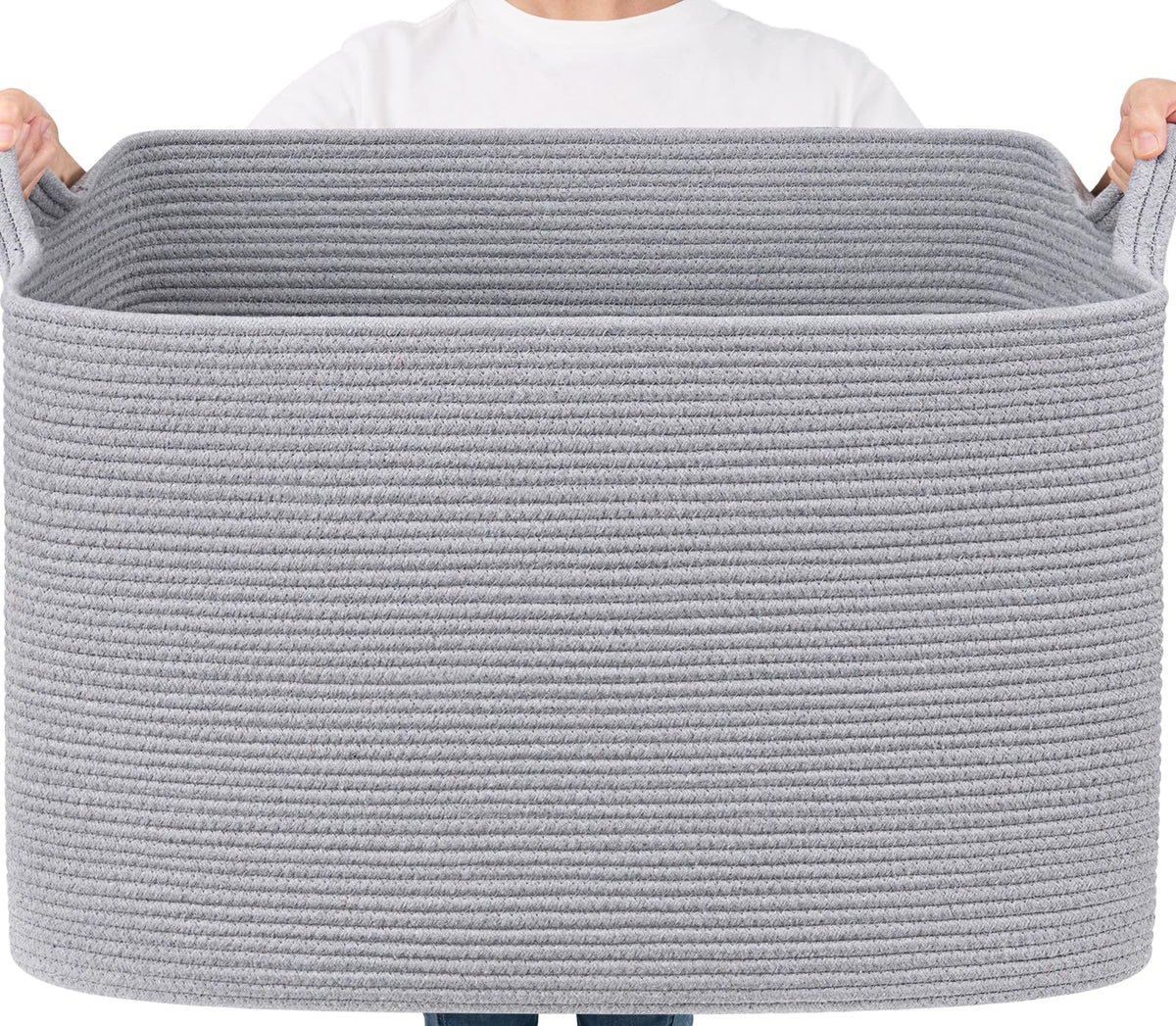 Woven Storage Baskets with Handles for Shelves & Closets