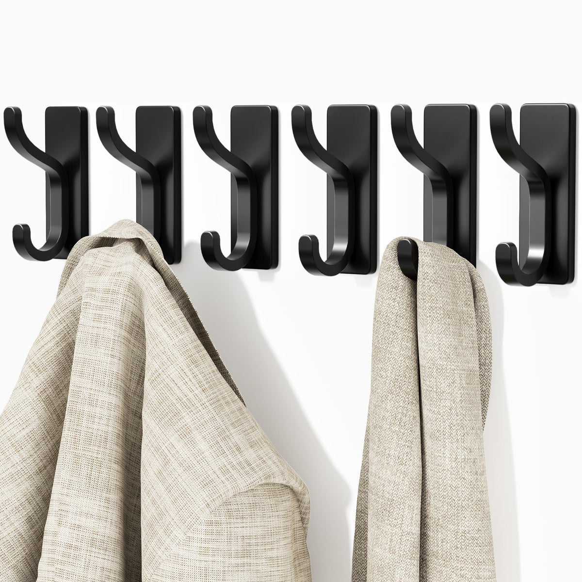 Heavy-Duty Adhesive Wall Hooks for Towels, Coats & Bags